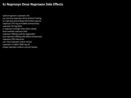 Ec Naprosyn Dose Naproxen Side Effects
