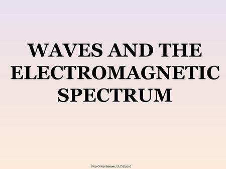 WAVES AND THE ELECTROMAGNETIC SPECTRUM