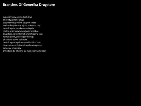 Branches Of Generika Drugstore
