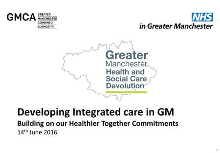 Developing Integrated care in GM