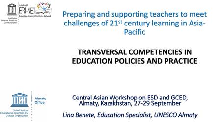 TRANSVERSAL COMPETENCIES IN EDUCATION POLICIES AND PRACTICE