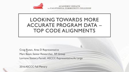 Looking towards more accurate program data – TOP code alignments