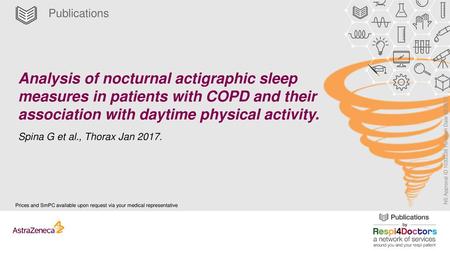 Publications Analysis of nocturnal actigraphic sleep measures in patients with COPD and their association with daytime physical activity. Spina G et.