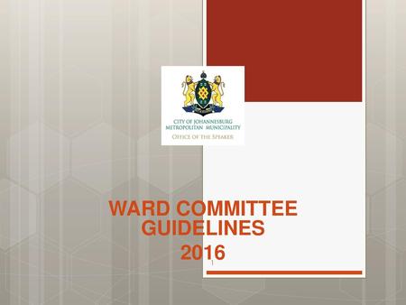 WARD COMMITTEE GUIDELINES 2016