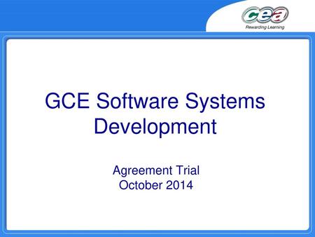 GCE Software Systems Development