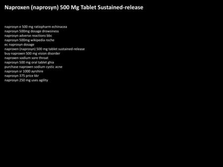 Naproxen (naprosyn) 500 Mg Tablet Sustained-release