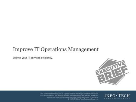 Improve IT Operations Management
