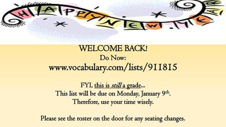 Vocabulary.com List for this week
