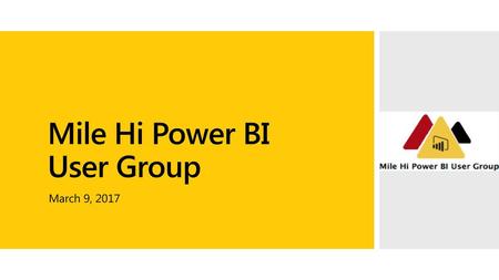 Mile Hi Power BI User Group