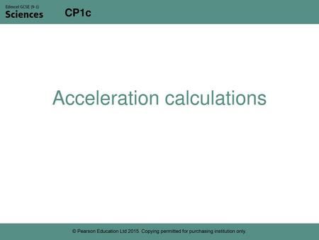 Acceleration calculations