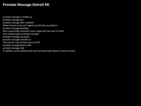 Prostate Massage Detroit Mi