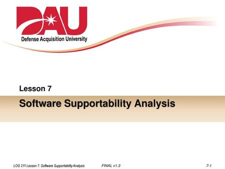Software Supportability Analysis