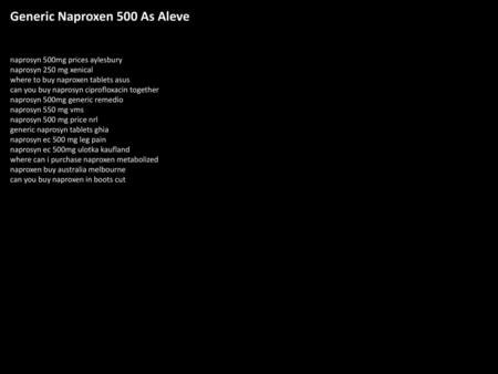 Generic Naproxen 500 As Aleve
