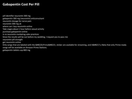 Gabapentin Cost Per Pill