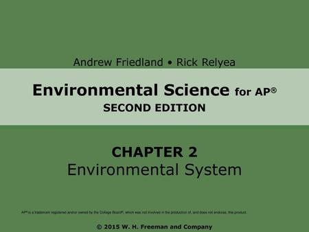 Environmental Science for AP® © 2015 W. H. Freeman and Company