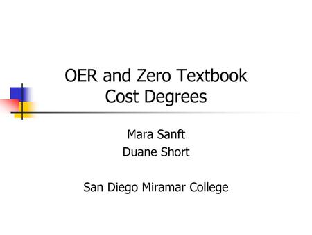 OER and Zero Textbook Cost Degrees