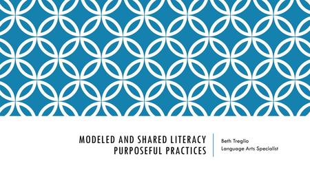 Modeled and Shared Literacy Purposeful Practices
