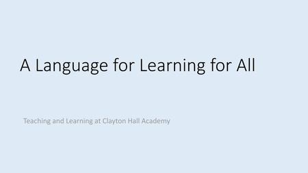 A Language for Learning for All