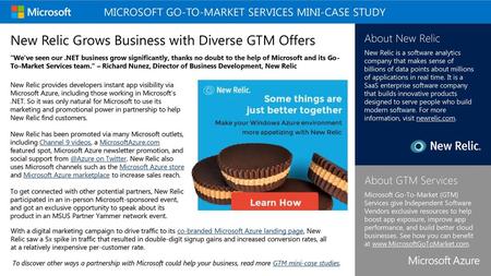 MICROSOFT Go-To-Market SERVICES MINI-Case Study