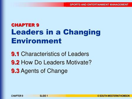CHAPTER 9 Leaders in a Changing Environment