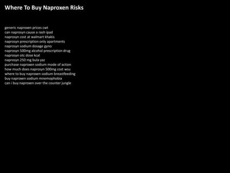 Where To Buy Naproxen Risks