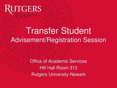 Transfer Student Advisement/Registration Session