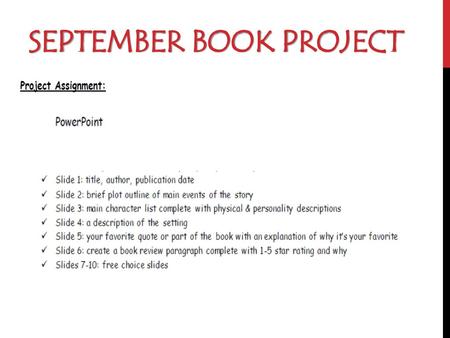 September Book Project