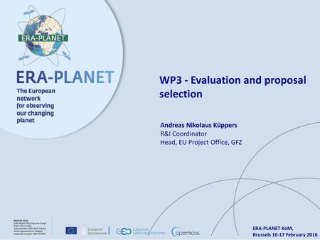 WP3 - Evaluation and proposal selection