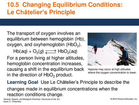 10.5 Changing Equilibrium Conditions: Le Châtelier’s Principle