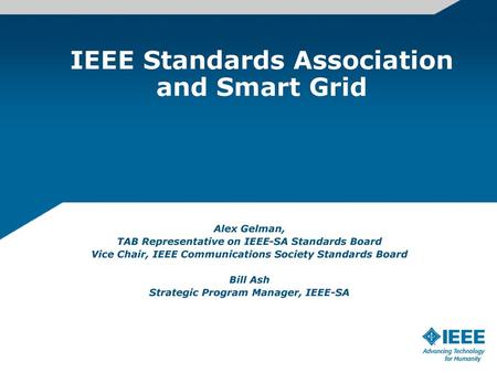 IEEE Standards Association and Smart Grid