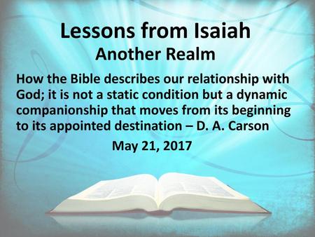 Lessons from Isaiah Another Realm