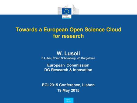 Towards a European Open Science Cloud for research