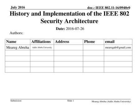 History and Implementation of the IEEE 802 Security Architecture
