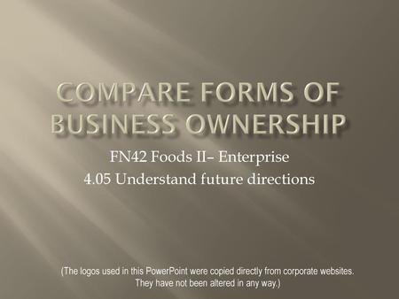 Compare Forms of business ownership