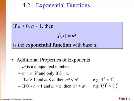 4.2 Exponential Functions
