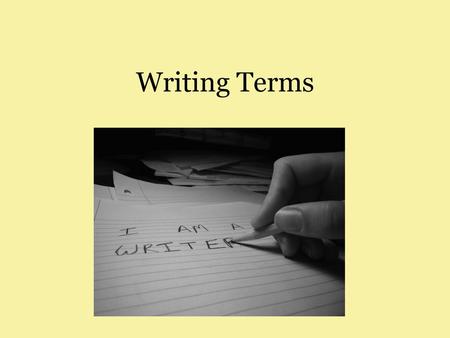 Writing Terms.