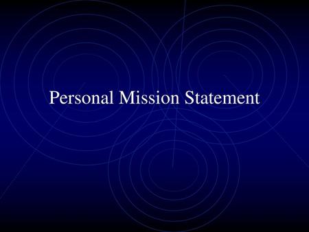 personal vision presentation
