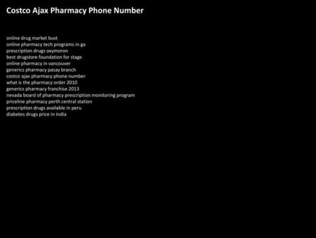 Costco Ajax Pharmacy Phone Number