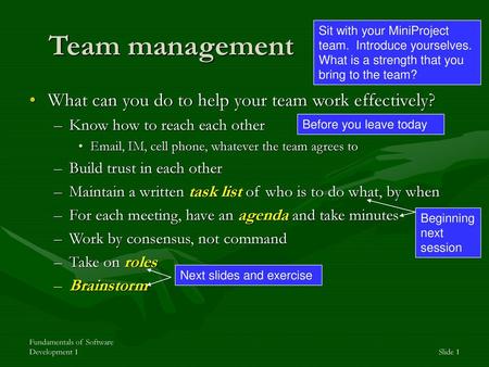 Team management What can you do to help your team work effectively?