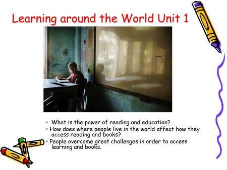 Learning around the World Unit 1