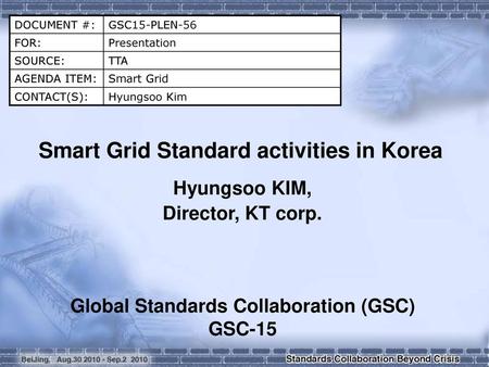 Smart Grid Standard activities in Korea