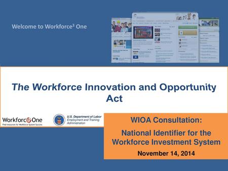 The Workforce Innovation and Opportunity Act