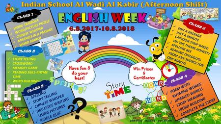 ENGLISH WEEK Indian School Al Wadi Al Kabir (Afternoon Shift)