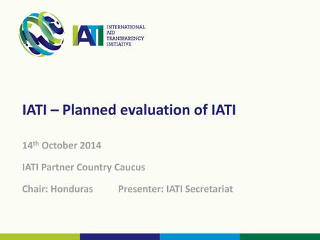 IATI – Planned evaluation of IATI