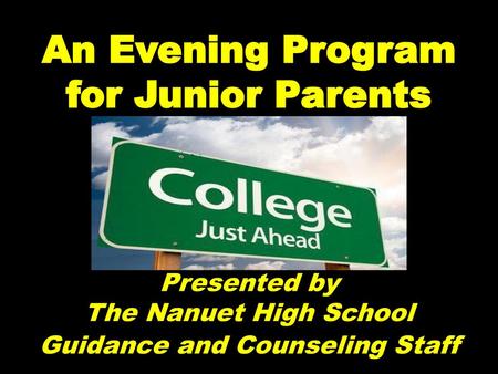An Evening Program for Junior Parents