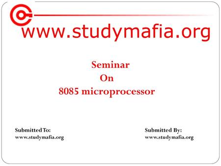 Seminar On 8085 microprocessor
