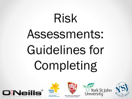 Risk Assessments: Guidelines for Completing