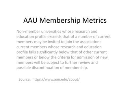 AAU Membership Metrics