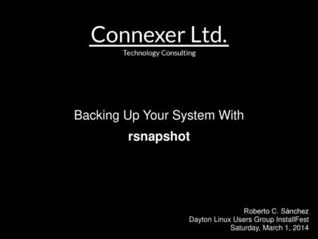 Backing Up Your System With rsnapshot