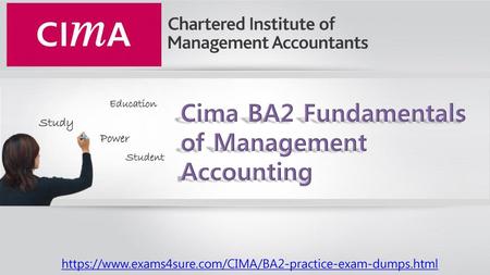 Cima BA2 Fundamentals of Management Accounting